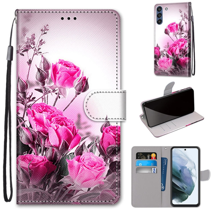 Coloured Drawing Cross Texture Horizontal Flip PU Leather Case with Holder & Card Slots & Wallet & Lanyard, For Samsung Galaxy F62 / M62, For Samsung Galaxy S21 FE, For Samsung Galaxy Xcover 5