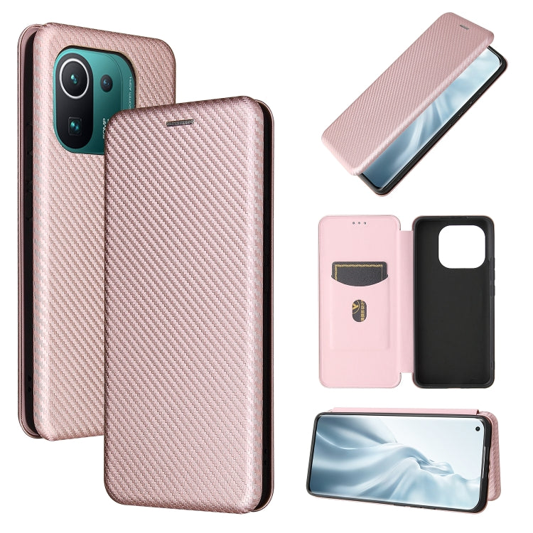 Carbon Fiber Texture Magnetic Horizontal Flip TPU + PC + PU Leather Case with Card Slot, For Xiaomi Mi 11 Ultra, For Xiaomi Mi 11 Pro, For Xiaomi Mi 11 Lite, For Realme C21, For Oppo Find X3 / X3 Pro