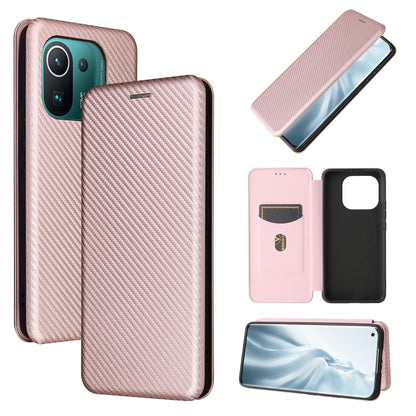 Carbon Fiber Texture Magnetic Horizontal Flip TPU + PC + PU Leather Case with Card Slot, For Xiaomi Mi 11 Ultra, For Xiaomi Mi 11 Pro, For Xiaomi Mi 11 Lite, For Realme C21, For Oppo Find X3 / X3 Pro
