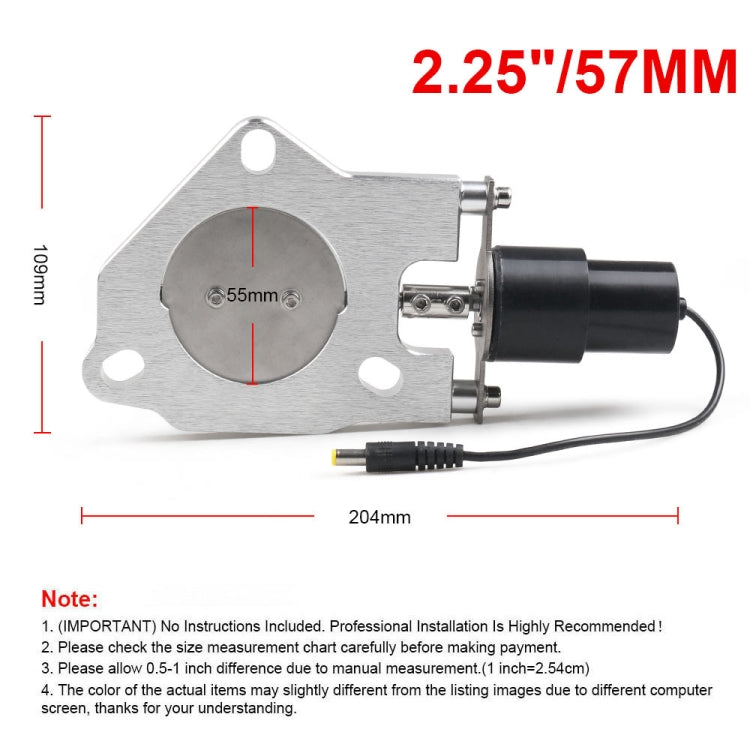 Universal Car Stainless Steel Racing Electric Exhaust Cutout Valves Control Motor, 2 inch, 2.25 inch, 3 inch