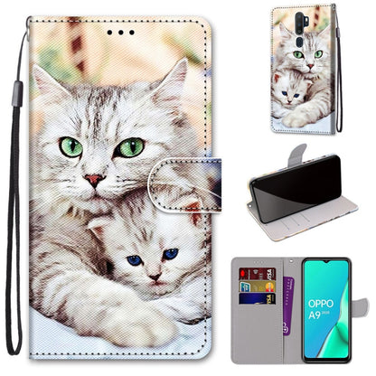 Coloured Drawing Cross Texture Horizontal Flip PU Leather Case with Holder & Card Slots & Wallet & Lanyard, For OPPO A9 (2020) / A5 (2020) / A11X / A11, For OPPO A15 / A15s, For OPPO A53 4G(2020) / A53s / A32 / A33 (2020)                               ...