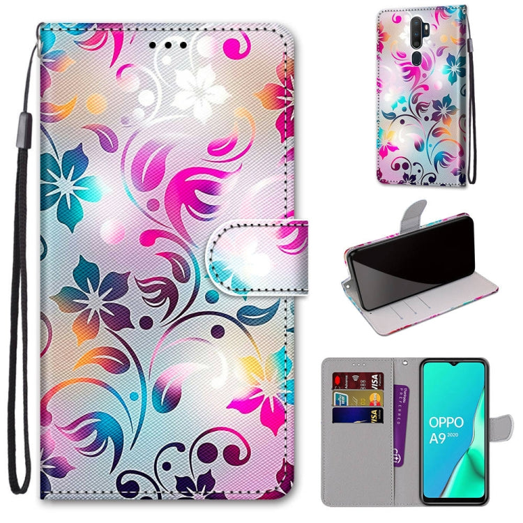 Coloured Drawing Cross Texture Horizontal Flip PU Leather Case with Holder & Card Slots & Wallet & Lanyard, For OPPO A9 (2020) / A5 (2020) / A11X / A11, For OPPO A15 / A15s, For OPPO A53 4G(2020) / A53s / A32 / A33 (2020)                               ...