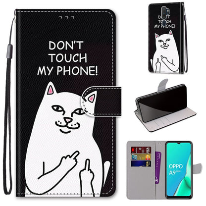 Coloured Drawing Cross Texture Horizontal Flip PU Leather Case with Holder & Card Slots & Wallet & Lanyard, For OPPO A9 (2020) / A5 (2020) / A11X / A11, For OPPO A15 / A15s, For OPPO A53 4G(2020) / A53s / A32 / A33 (2020)                               ...