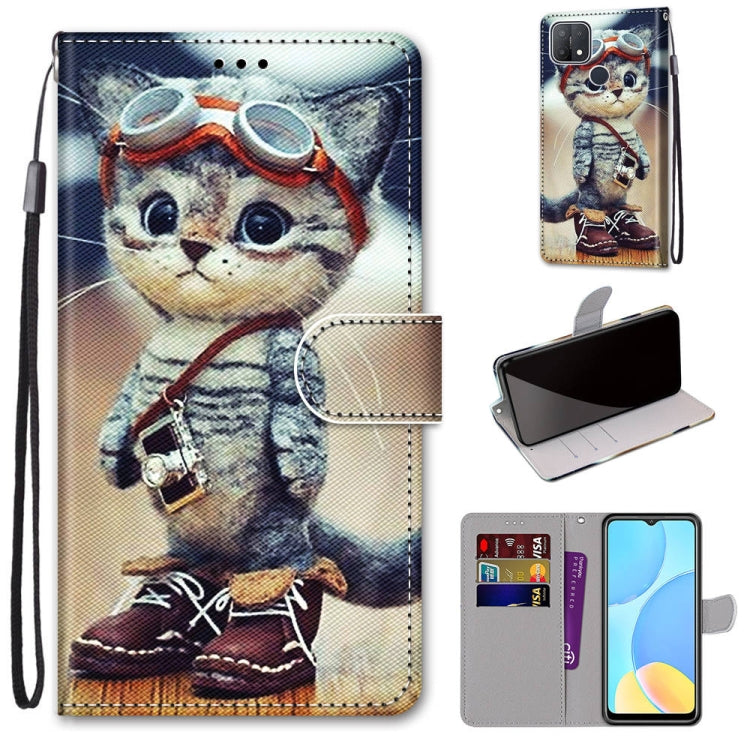 Coloured Drawing Cross Texture Horizontal Flip PU Leather Case with Holder & Card Slots & Wallet & Lanyard, For OPPO A9 (2020) / A5 (2020) / A11X / A11, For OPPO A15 / A15s, For OPPO A53 4G(2020) / A53s / A32 / A33 (2020)                               ...