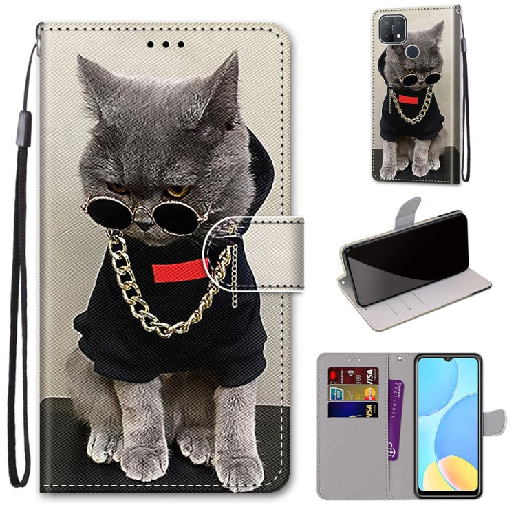 Coloured Drawing Cross Texture Horizontal Flip PU Leather Case with Holder & Card Slots & Wallet & Lanyard, For OPPO A9 (2020) / A5 (2020) / A11X / A11, For OPPO A15 / A15s, For OPPO A53 4G(2020) / A53s / A32 / A33 (2020)                               ...