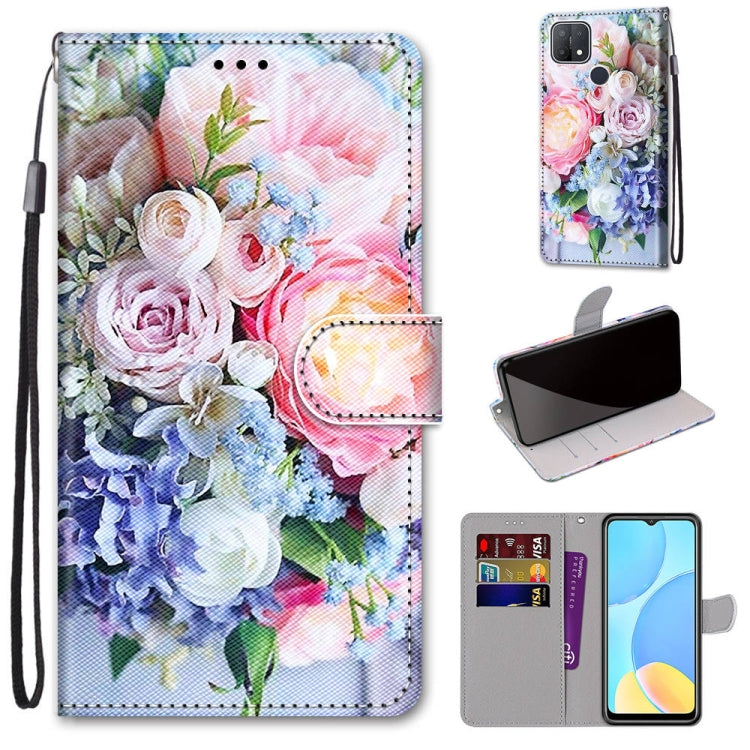 Coloured Drawing Cross Texture Horizontal Flip PU Leather Case with Holder & Card Slots & Wallet & Lanyard, For OPPO A9 (2020) / A5 (2020) / A11X / A11, For OPPO A15 / A15s, For OPPO A53 4G(2020) / A53s / A32 / A33 (2020)                               ...