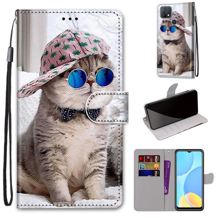 Coloured Drawing Cross Texture Horizontal Flip PU Leather Case with Holder & Card Slots & Wallet & Lanyard, For OPPO A9 (2020) / A5 (2020) / A11X / A11, For OPPO A15 / A15s, For OPPO A53 4G(2020) / A53s / A32 / A33 (2020)                               ...