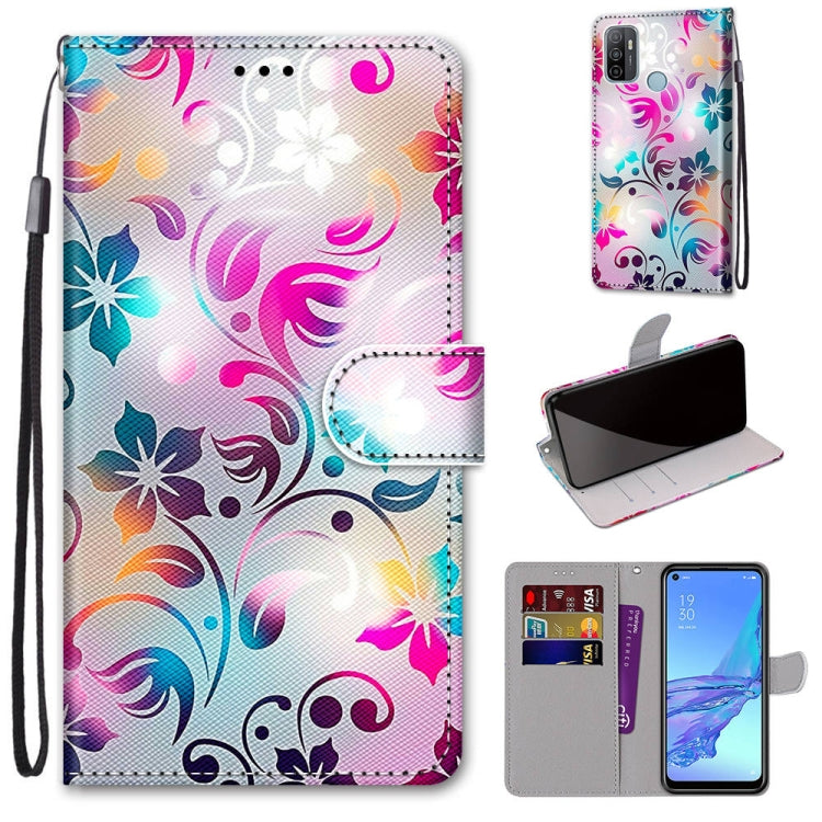 Coloured Drawing Cross Texture Horizontal Flip PU Leather Case with Holder & Card Slots & Wallet & Lanyard, For OPPO A9 (2020) / A5 (2020) / A11X / A11, For OPPO A15 / A15s, For OPPO A53 4G(2020) / A53s / A32 / A33 (2020)                               ...
