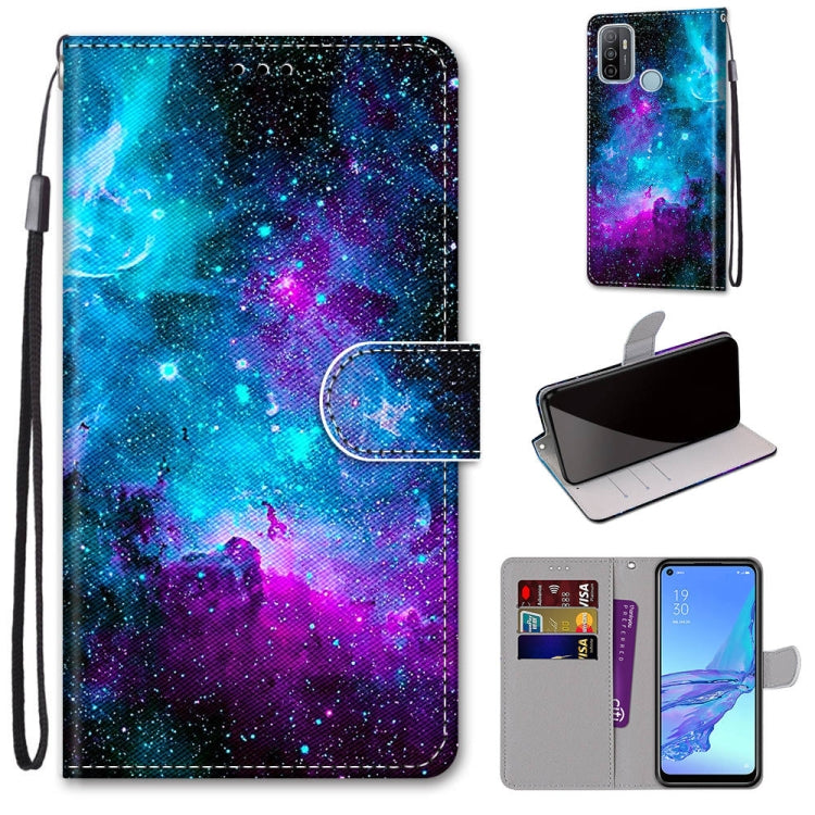 Coloured Drawing Cross Texture Horizontal Flip PU Leather Case with Holder & Card Slots & Wallet & Lanyard, For OPPO A9 (2020) / A5 (2020) / A11X / A11, For OPPO A15 / A15s, For OPPO A53 4G(2020) / A53s / A32 / A33 (2020)                               ...