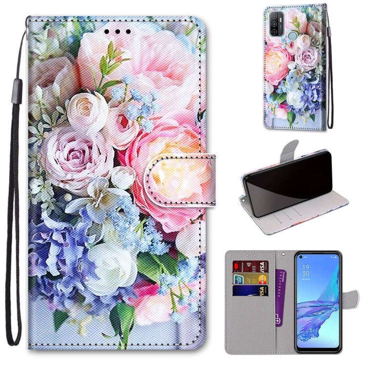 Coloured Drawing Cross Texture Horizontal Flip PU Leather Case with Holder & Card Slots & Wallet & Lanyard, For OPPO A9 (2020) / A5 (2020) / A11X / A11, For OPPO A15 / A15s, For OPPO A53 4G(2020) / A53s / A32 / A33 (2020)                               ...