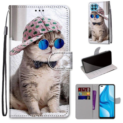 Coloured Drawing Cross Texture Horizontal Flip PU Leather Case with Holder & Card Slots & Wallet & Lanyard, For OPPO A9 (2020) / A5 (2020) / A11X / A11, For OPPO A15 / A15s, For OPPO A53 4G(2020) / A53s / A32 / A33 (2020)                               ...
