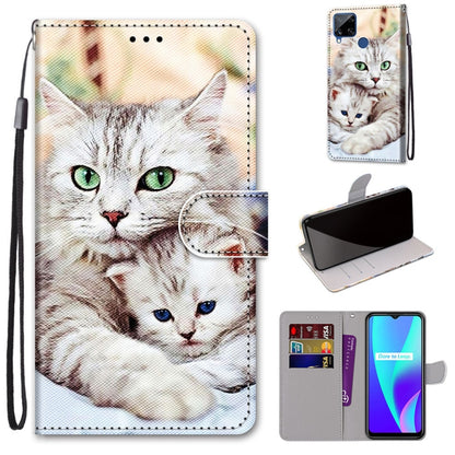 Coloured Drawing Cross Texture Horizontal Flip PU Leather Case with Holder & Card Slots & Wallet & Lanyard, For OPPO Realme 5 / 5s / 5i / C3 / C3i / 6i / Narzo10 / 10A / 20A, For OPPO Realme C15 / C12 / C25 / 7i (Global) / Narzo 20 / 30A               ...