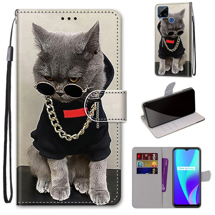 Coloured Drawing Cross Texture Horizontal Flip PU Leather Case with Holder & Card Slots & Wallet & Lanyard, For OPPO Realme 5 / 5s / 5i / C3 / C3i / 6i / Narzo10 / 10A / 20A, For OPPO Realme C15 / C12 / C25 / 7i (Global) / Narzo 20 / 30A               ...