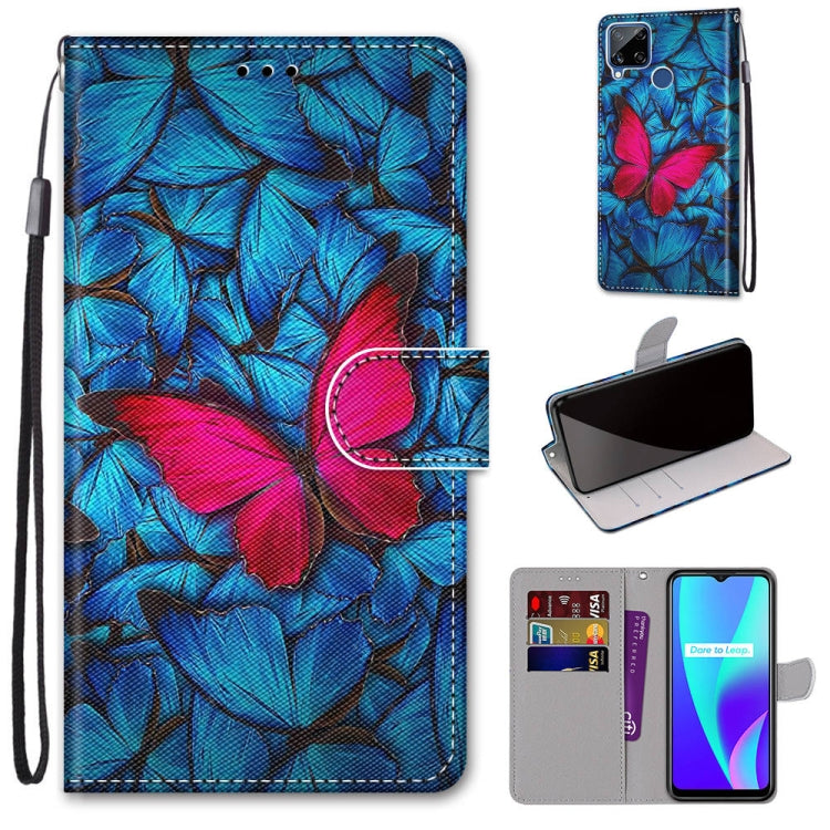 Coloured Drawing Cross Texture Horizontal Flip PU Leather Case with Holder & Card Slots & Wallet & Lanyard, For OPPO Realme 5 / 5s / 5i / C3 / C3i / 6i / Narzo10 / 10A / 20A, For OPPO Realme C15 / C12 / C25 / 7i (Global) / Narzo 20 / 30A               ...