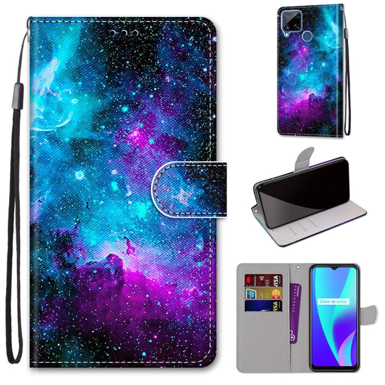 Coloured Drawing Cross Texture Horizontal Flip PU Leather Case with Holder & Card Slots & Wallet & Lanyard, For OPPO Realme 5 / 5s / 5i / C3 / C3i / 6i / Narzo10 / 10A / 20A, For OPPO Realme C15 / C12 / C25 / 7i (Global) / Narzo 20 / 30A               ...