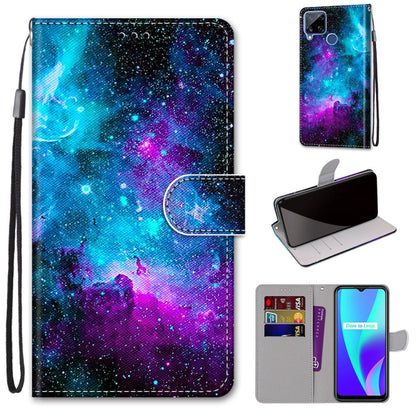 Coloured Drawing Cross Texture Horizontal Flip PU Leather Case with Holder & Card Slots & Wallet & Lanyard, For OPPO Realme 5 / 5s / 5i / C3 / C3i / 6i / Narzo10 / 10A / 20A, For OPPO Realme C15 / C12 / C25 / 7i (Global) / Narzo 20 / 30A               ...