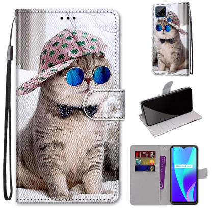 Coloured Drawing Cross Texture Horizontal Flip PU Leather Case with Holder & Card Slots & Wallet & Lanyard, For OPPO Realme 5 / 5s / 5i / C3 / C3i / 6i / Narzo10 / 10A / 20A, For OPPO Realme C15 / C12 / C25 / 7i (Global) / Narzo 20 / 30A               ...
