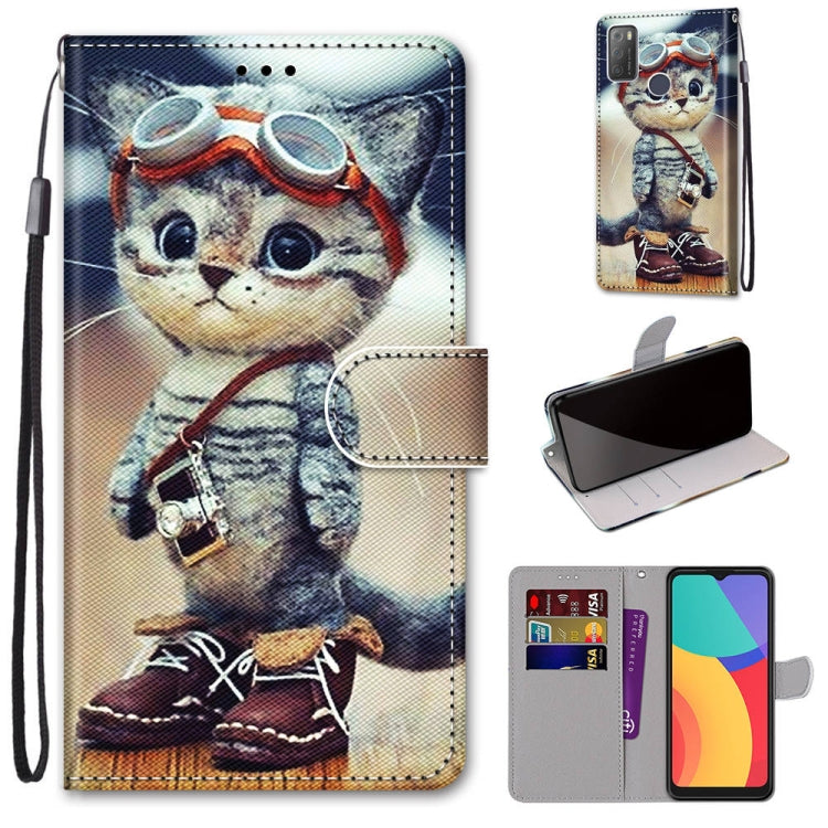 Coloured Drawing Cross Texture Horizontal Flip PU Leather Case with Holder & Card Slots & Wallet & Lanyard, For OPPO Realme 5 / 5s / 5i / C3 / C3i / 6i / Narzo10 / 10A / 20A, For OPPO Realme C15 / C12 / C25 / 7i (Global) / Narzo 20 / 30A               ...