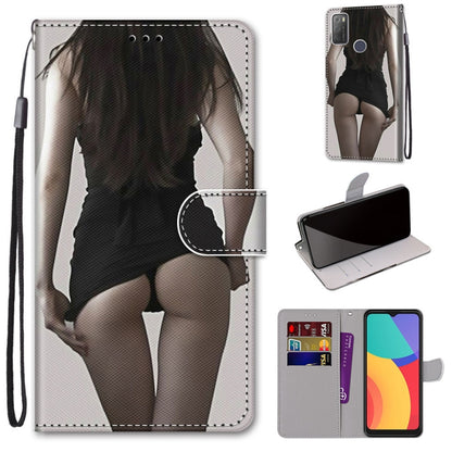 Coloured Drawing Cross Texture Horizontal Flip PU Leather Case with Holder & Card Slots & Wallet & Lanyard, For OPPO Realme 5 / 5s / 5i / C3 / C3i / 6i / Narzo10 / 10A / 20A, For OPPO Realme C15 / C12 / C25 / 7i (Global) / Narzo 20 / 30A               ...