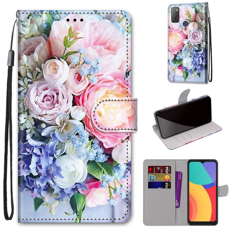 Coloured Drawing Cross Texture Horizontal Flip PU Leather Case with Holder & Card Slots & Wallet & Lanyard, For OPPO Realme 5 / 5s / 5i / C3 / C3i / 6i / Narzo10 / 10A / 20A, For OPPO Realme C15 / C12 / C25 / 7i (Global) / Narzo 20 / 30A               ...