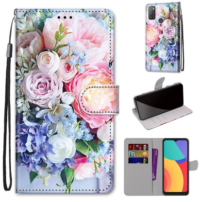 Coloured Drawing Cross Texture Horizontal Flip PU Leather Case with Holder & Card Slots & Wallet & Lanyard, For OPPO Realme 5 / 5s / 5i / C3 / C3i / 6i / Narzo10 / 10A / 20A, For OPPO Realme C15 / C12 / C25 / 7i (Global) / Narzo 20 / 30A               ...