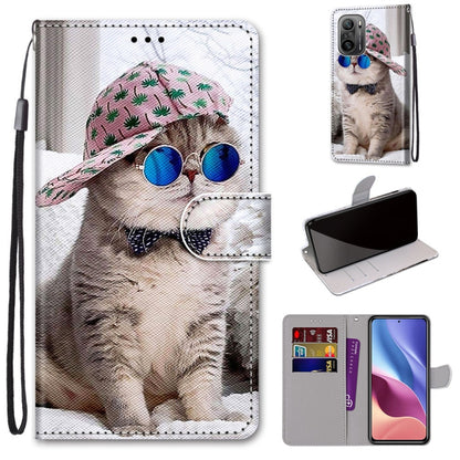 Coloured Drawing Cross Texture Horizontal Flip PU Leather Case with Holder & Card Slots & Wallet & Lanyard, For OPPO Realme 5 / 5s / 5i / C3 / C3i / 6i / Narzo10 / 10A / 20A, For OPPO Realme C15 / C12 / C25 / 7i (Global) / Narzo 20 / 30A               ...