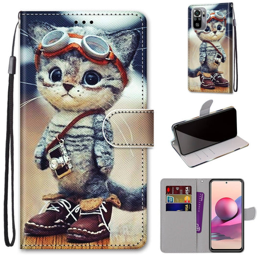 Coloured Drawing Cross Texture Horizontal Flip PU Leather Case with Holder & Card Slots & Wallet & Lanyard, For Xiaomi Redmi Note 10 4G / Note 10S, For Xiaomi Redmi Note 10 5G, For Xiaomi Redmi Note 10 Pro Max / Note 10 Pro, For Nokia 5.4