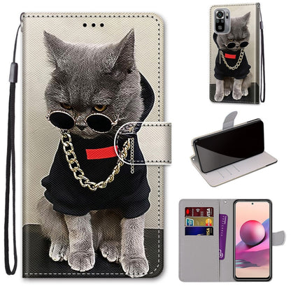 Coloured Drawing Cross Texture Horizontal Flip PU Leather Case with Holder & Card Slots & Wallet & Lanyard, For Xiaomi Redmi Note 10 4G / Note 10S, For Xiaomi Redmi Note 10 5G, For Xiaomi Redmi Note 10 Pro Max / Note 10 Pro, For Nokia 5.4