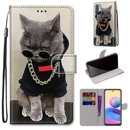 Coloured Drawing Cross Texture Horizontal Flip PU Leather Case with Holder & Card Slots & Wallet & Lanyard, For Xiaomi Redmi Note 10 4G / Note 10S, For Xiaomi Redmi Note 10 5G, For Xiaomi Redmi Note 10 Pro Max / Note 10 Pro, For Nokia 5.4
