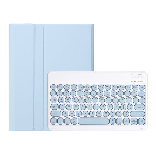 YT11B Étui en cuir détachable avec clavier Bluetooth couleur bonbon, texture peau, touches rondes, pour iPad Air 4 2020 / Air 5 2022 / Pro 11 pouces 2022 / 2021 / 2020 / 2018 (blanc glace), pour iPad Air 11 2024 / 2025 / Air 4 10.9 2020 / Air 5 10.9 2022������������...