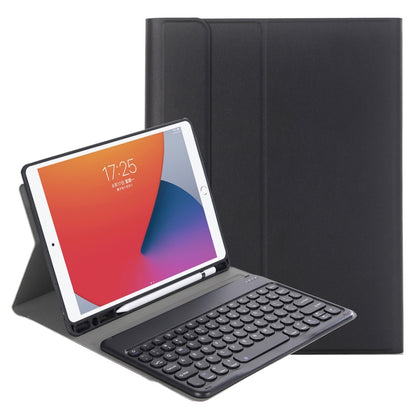 YA098B Detachable Lambskin Texture Round Keycap Bluetooth Keyboard Leather Case with Pen Slot & Stand, For iPad Air 5 / 4 10.9 inch 2020 / Pro 11 inch 2020 / 2018, For iPad 10.2 (2020) & (2019) / Air 3 10.5 inch / Pro 10.5 inch                         ...