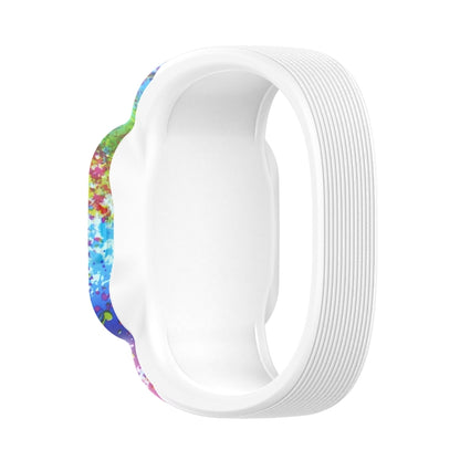 For Garmin Vivofit JR3 No Buckle Silicone Printing Replacement Watchband, S, L