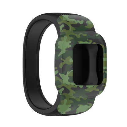 For Garmin Vivofit JR3 No Buckle Silicone Printing Replacement Watchband, S, L