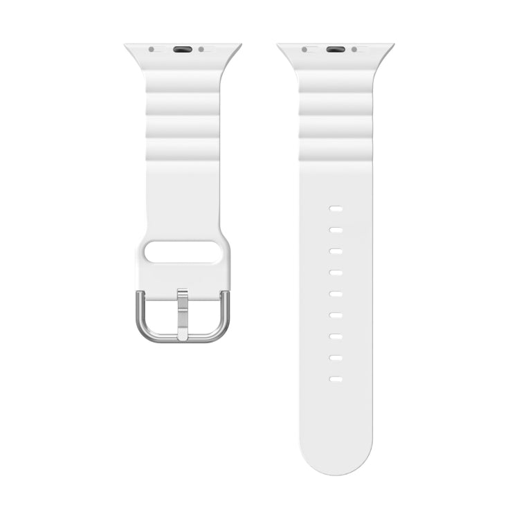 Business B Style Silicone Watch Strap, For Apple Watch Series 7 45mm / 6 & SE & 5 & 4 44mm / 3 & 2 & 1 42mm, For Apple Watch Ultra 49mm / Series 8&7 45mm / SE 2&6&SE&5&4 44mm / 3&2&1 42mm