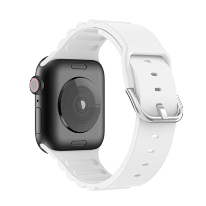 Business B Style Silicone Watch Strap, For Apple Watch Series 7 45mm / 6 & SE & 5 & 4 44mm / 3 & 2 & 1 42mm, For Apple Watch Ultra 49mm / Series 8&7 45mm / SE 2&6&SE&5&4 44mm / 3&2&1 42mm