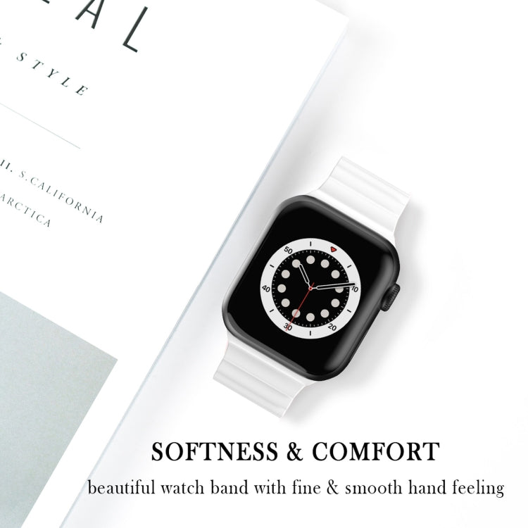 Business B Style Silicone Watch Strap, For Apple Watch Series 7 45mm / 6 & SE & 5 & 4 44mm / 3 & 2 & 1 42mm, For Apple Watch Ultra 49mm / Series 8&7 45mm / SE 2&6&SE&5&4 44mm / 3&2&1 42mm