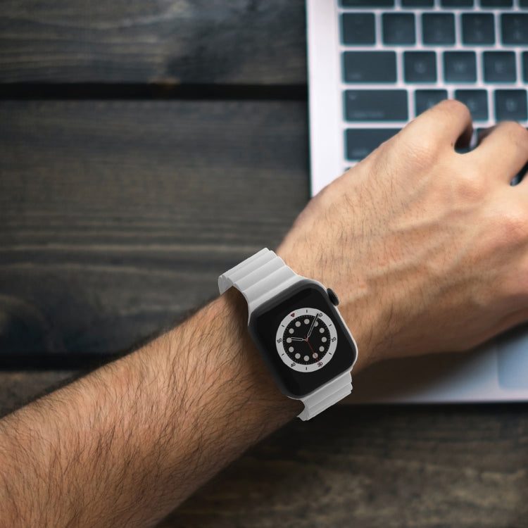 Business B Style Silicone Watch Strap, For Apple Watch Series 7 45mm / 6 & SE & 5 & 4 44mm / 3 & 2 & 1 42mm, For Apple Watch Ultra 49mm / Series 8&7 45mm / SE 2&6&SE&5&4 44mm / 3&2&1 42mm