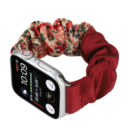 Butterfly Pattern Hair Ring Cloth Watch Strap, For Apple Watch Ultra 49mm / Series 8&7 45mm / SE 2&6&SE&5&4 44mm / 3&2&1 42mm, For Apple Watch Series 8&7 41mm / SE 2&6&SE&5&4 40mm / 3&2&1 38mm������������������������������������������������������������...