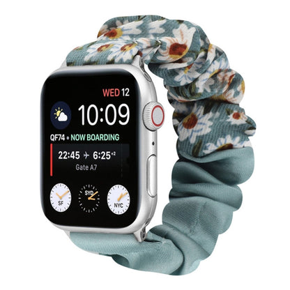 Butterfly Pattern Hair Ring Cloth Watch Strap, For Apple Watch Ultra 49mm / Series 8&7 45mm / SE 2&6&SE&5&4 44mm / 3&2&1 42mm, For Apple Watch Series 8&7 41mm / SE 2&6&SE&5&4 40mm / 3&2&1 38mm������������������������������������������������������������...