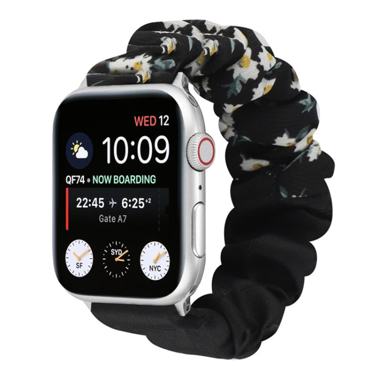 Butterfly Pattern Hair Ring Cloth Watch Strap, For Apple Watch Ultra 49mm / Series 8&7 45mm / SE 2&6&SE&5&4 44mm / 3&2&1 42mm, For Apple Watch Series 8&7 41mm / SE 2&6&SE&5&4 40mm / 3&2&1 38mm������������������������������������������������������������...