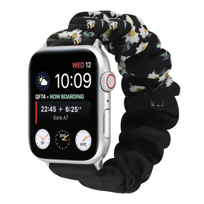Butterfly Pattern Hair Ring Cloth Watch Strap, For Apple Watch Ultra 49mm / Series 8&7 45mm / SE 2&6&SE&5&4 44mm / 3&2&1 42mm, For Apple Watch Series 8&7 41mm / SE 2&6&SE&5&4 40mm / 3&2&1 38mm������������������������������������������������������������...