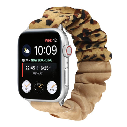 Butterfly Pattern Hair Ring Cloth Watch Strap, For Apple Watch Ultra 49mm / Series 8&7 45mm / SE 2&6&SE&5&4 44mm / 3&2&1 42mm, For Apple Watch Series 8&7 41mm / SE 2&6&SE&5&4 40mm / 3&2&1 38mm                                                            ...