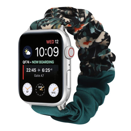 Butterfly Pattern Hair Ring Cloth Watch Strap, For Apple Watch Ultra 49mm / Series 8&7 45mm / SE 2&6&SE&5&4 44mm / 3&2&1 42mm, For Apple Watch Series 8&7 41mm / SE 2&6&SE&5&4 40mm / 3&2&1 38mm������������������������������������������������������������...