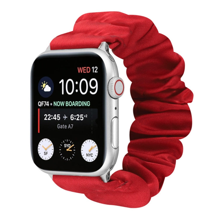 Butterfly Pattern Hair Ring Cloth Watch Strap, For Apple Watch Ultra 49mm / Series 8&7 45mm / SE 2&6&SE&5&4 44mm / 3&2&1 42mm, For Apple Watch Series 8&7 41mm / SE 2&6&SE&5&4 40mm / 3&2&1 38mm������������������������������������������������������������...