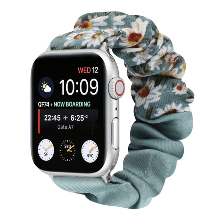 Butterfly Pattern Hair Ring Cloth Watch Strap, For Apple Watch Ultra 49mm / Series 8&7 45mm / SE 2&6&SE&5&4 44mm / 3&2&1 42mm, For Apple Watch Series 8&7 41mm / SE 2&6&SE&5&4 40mm / 3&2&1 38mm������������������������������������������������������������...