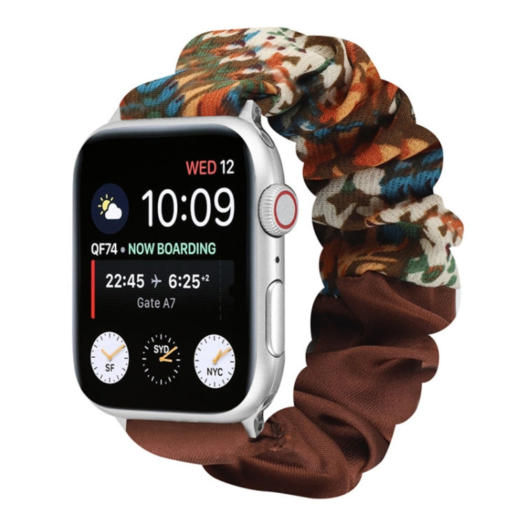 Butterfly Pattern Hair Ring Cloth Watch Strap, For Apple Watch Ultra 49mm / Series 8&7 45mm / SE 2&6&SE&5&4 44mm / 3&2&1 42mm, For Apple Watch Series 8&7 41mm / SE 2&6&SE&5&4 40mm / 3&2&1 38mm������������������������������������������������������������...