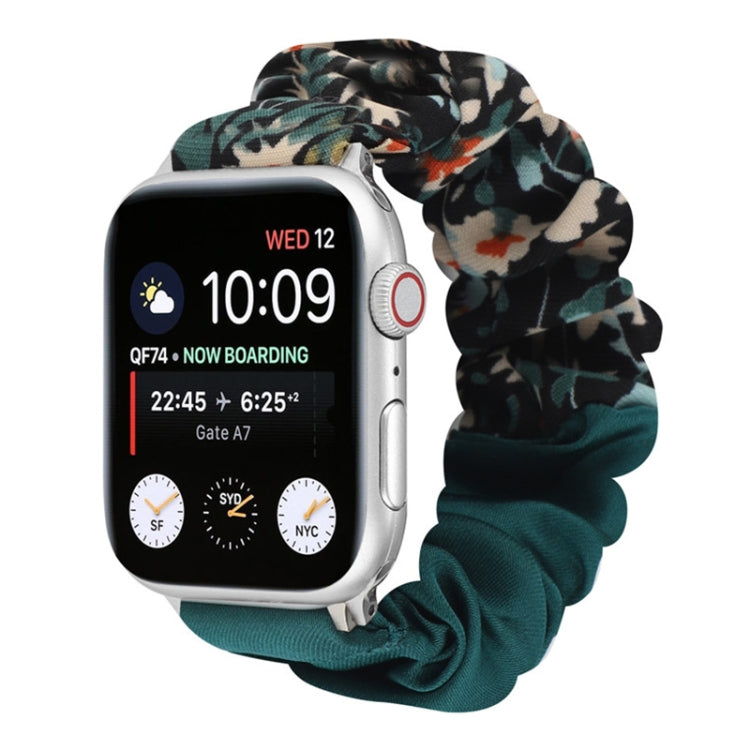 Butterfly Pattern Hair Ring Cloth Watch Strap, For Apple Watch Ultra 49mm / Series 8&7 45mm / SE 2&6&SE&5&4 44mm / 3&2&1 42mm, For Apple Watch Series 8&7 41mm / SE 2&6&SE&5&4 40mm / 3&2&1 38mm������������������������������������������������������������...