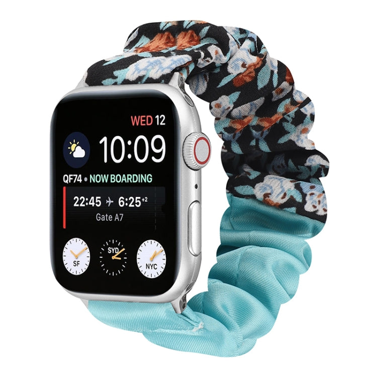 Butterfly Pattern Hair Ring Cloth Watch Strap, For Apple Watch Ultra 49mm / Series 8&7 45mm / SE 2&6&SE&5&4 44mm / 3&2&1 42mm, For Apple Watch Series 8&7 41mm / SE 2&6&SE&5&4 40mm / 3&2&1 38mm������������������������������������������������������������...