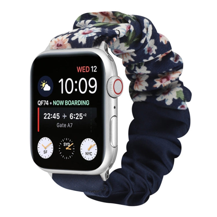 Butterfly Pattern Hair Ring Cloth Watch Strap, For Apple Watch Ultra 49mm / Series 8&7 45mm / SE 2&6&SE&5&4 44mm / 3&2&1 42mm, For Apple Watch Series 8&7 41mm / SE 2&6&SE&5&4 40mm / 3&2&1 38mm������������������������������������������������������������...
