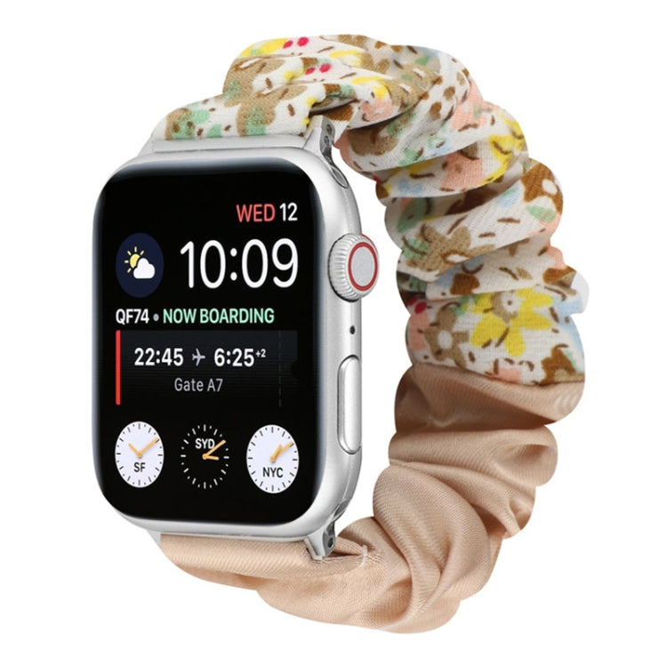 Butterfly Pattern Hair Ring Cloth Watch Strap, For Apple Watch Ultra 49mm / Series 8&7 45mm / SE 2&6&SE&5&4 44mm / 3&2&1 42mm, For Apple Watch Series 8&7 41mm / SE 2&6&SE&5&4 40mm / 3&2&1 38mm������������������������������������������������������������...